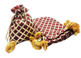 brown leaf 5X7 in Maroon Gotta Check Potli Bags Jewelry Pouch Best for Wedding Anniversary Party Supply Return Gifting Bags Pack