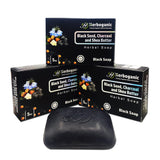 HERBOGANIC Black Seed, Charcoal and Shea Butter Herbal Soap | Pack of 3 of 5oz soap Bar | Natural Bar Soap for Face and Body | H
