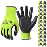 MANUSAGE Nitrile Work Gloves, 3D Comfort Stretch Fit, Powerful Grip, Touchscreen, Durable Foam Coated, Flexible, Lightweight, Ma