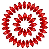 Horse Eye Crystal Rhinestones Red Navette Point Back Gems Faceted Glass Rhinestones for Crafts, Jewelry Making 7x15MM 50Pcs