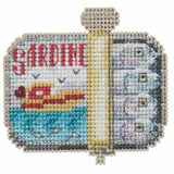 Mill Hill Sardines Beaded Counted Cross Stitch Ornament Kit 2026 Spring Bouquet MH182614, 3 inches x 3 inches, Multi