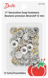 Dritz 127-S-65 Decorative Filigree Circle Snap Fasteners, 12mm, 12-Count
