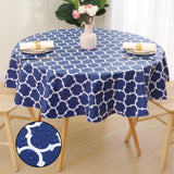 Smiry Round Plastic Table Cloth, Waterproof Vinyl Tablecloth with Flannel Backing for Round Tables, Wipeable Spillproof Tableclo