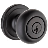 Kwikset Hancock Entry Door Knob with Lock and Key, Secure Keyed Handle Exterior, Front Entrance and Bedroom, Matte Black, Pick R