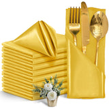 Eychei Satin Napkins, Gold, 17 x 17, 50 Pieces