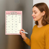 Accuprints A4 Family Meal Planner, Magnetic Whiteboard With Marker, 29 X 21 Cm, Dry Erase Flexible Writing Film For Kitchen Frid