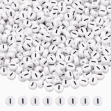 GMMA I Letter Pony Beads for Bracelets Making 200 Pcs 4x7mm Alphabet Beads for Friendship Bracelets Acrylic Beads for Jewelry Ma