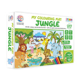Ratnas My Coloring Mat Jungle Printed Mat of Size 40 x 27 Inches, Washable & Reusable Colouring Kit for Kids 3+ Years