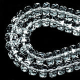 DIQIO 6mm Sparkle Rondelle Faceted Crystal Beads (93-97pcs, Clear)