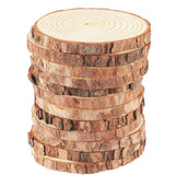 KOHAND 30 PCs 3.5-4 Inch Wood Slices for Crafts,Unfinished Wood Rounds with Bark, Round Wooden Discs Circles for Christmas Ornam