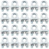 Mahiong 20 Pack 1/2 Inch Wire Rope Clamp, M12 Zinc Plated Wire Rope Clip, Carbon Steel Cable Clamps, U Bolt Saddle Fastener Clot