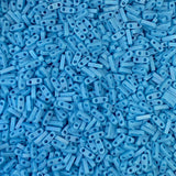 Miyuki Quarter Tila Beads - 2 Hole, 5x1.2x1.9 mm, 5 Grams Glass Beads Matte Blue (QTL413FR)