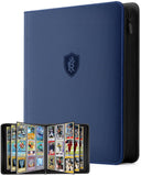 9 Pocket Top Loader Binder-Trading Card Binder with Zipper Double-Sided Premium 252 Toploaders for TCG, MTG, Sport Cards (Blue)