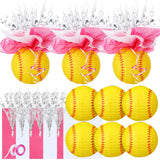 Rossesay 26 Pieces Softball Lantern Centerpieces Decorations Softball Centerpieces Supplies with Metallic Foil Spray Centerpiece