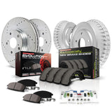 PowerStop Front and Rear Brake Kit For 2005-2012 2013 2014 2015 2016 2017 2018 2019 2020 2021 2022 2023 Toyota Tacoma - Drilled