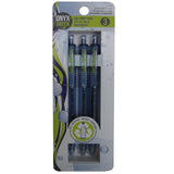 Onyx and Green 3Pack Retractable Ballpoint Pens, Recycled PET, Med, Blue (1006)