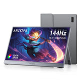 ARZOPA 16.1'' 144Hz Portable Gaming Monitor, 106% sRGB 1080P FHD Kickstand Portable Monitor with HDR, Ultra Slim, Eye Care, Exte