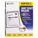 CLine 46911 Shop Ticket Holders, Stitched, Both Sides Clear, 50Inch, 8 1/2 x 11, 25/BX