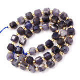Malahill Wholesale Natural Faceted Stone Beads for Jewelry Making Sold per Bag 5 Strands Inside Cube Iolite 6mm