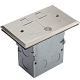 ENERLITES Nickel Plated Brass Flip Lid Cover Floor Box Kit includes 20A TamperWeather Resistant Duplex Receptacle Outlet, 1 Ga