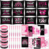 Yeaqee 48 Pcs Breast Cancer Awareness Appreciation Gift Sets Include Makeup Bag Ballpoint Pens Journal Notebook and More for Gif