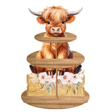umoni Highland Cow Cupcake Stand Highland Cow Birthday Party Cardboard Cupcake Holder Decorations for Highland Cow Baby Shower S