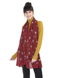 Fabseasons WomenS Cotton Printed Scarf (Maroon, 65 X 195 Cm)