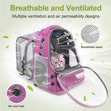 Cawypety Expandable Cat Backpack,Cat Bubble Backpack Carrier for Carrying Cats, Pets and Small Dogs,Airline-Approved,Designed for Travel, Hiking, Walking,Car (Pink
