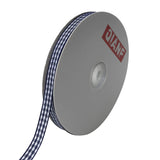 QIANF Navy and White Gingham Ribbon, Buffalo Plaid Checkered Craft Ribbon for Crafts Picnic Decorations School Christmas Birthda