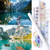 BAISITE Paint by Numbers Kit for Adults Beginners,12 Wx16 L 2 Pack Canvas for Painting Kits for Adults in Colorful Box-PBN281-28