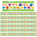 North Star Teacher Resources All Around The Board Trimmer, Watercolor Hearts, 43 per Pack, 6 Packs