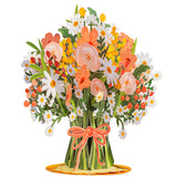 Paper Love 3D Flower Bouquet Pop Up Card, with Daisy Delight Forever Flowers Keepsake, Gift for Birthday, Graduation, Get Well,