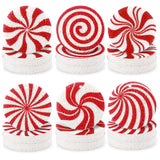AnyDesign 12 Pcs Christmas Kitchen Sponges Peppermint Candy Water Absorbing Kitchen Scrub Sponges Red White Dish Washing Reusabl