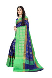 Leriya Fashion Soft Cotton & Silk Saree For Women Half Sarees Under 349 2020 Beautiful For Women Saree Free Size With Blouse Piece (Blue-Green)