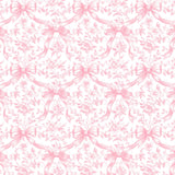 FYSUIMU Pink Bow Floral Peel and Stick Wallpaper Roll Coquette Pink Bowknot Flower Self-Adhesive Contact Paper Wall Decoration f