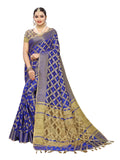 Satrani Womens Cotton Saree (1415ST149_Royal Blue)