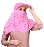 7 SeasonS Cotton Short Scarf Cum Mask Universal Size/Usable For Vehicle Driver For Sunlight Uv Protection/Pink Printed Design (