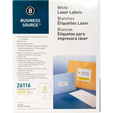 Business Source 26116 Mailing Labels, Shipping, Laser, 2Inch x4Inch , 1000/PK, White