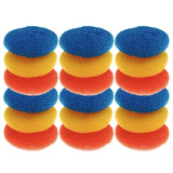Lola Products Plastic Mesh Scouring Pads - 3.375 x 1.25, Durable Non-Scratch Dish Scrubbers to Clean Dishes, Assorted Colors - 1