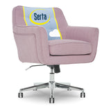 Serta Ashland Home Office Desk Chair with Button Tufted Mid-Back, Memory Foam Cushion and Padded Arms, Mid Century Modern Vanity