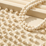 CYEENUT 8mm White Turquoise Beads 190pcs Natural Stone Bead Gemstone Round Loose Beads for DIY Crafts Bracelet Necklace Earrings