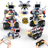 Suplanet STEM Robot for Kids Ages 8-14, 5-in-1 Remote Control, APP Programmable and LED Display Robot Toys - 603 Pcs DIY Buildin