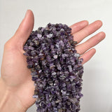 BERMRO 200pcs Natural Chip Stone Beads Amethyst Stones Crystals Stone Beads Gemstone Chip Beads for Bracelet Necklace Earrings J
