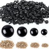UPINS 500 Pcs 16-30 MM Large Safety Eyes for Amigurumi Black Plastic Craft Dolls Crochet Eyes for DIY Toy Puppets Bear Stuffed A
