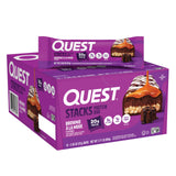 Quest Nutrition Stacks Protein Bars, Brownie a la Mode Flavor, 20g Protein, 3g Net Carbs, 1g Sugar, High Fiber, Low Sugar, Glute