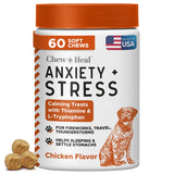 Calming Chews for Dogs - 60 Anxiety Relief Treats for Fireworks, Thunder, and Storms - Natural Dog Calming Treats for Large and