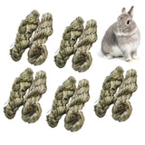 MUYG 10pcs Rabbit Timothy Hay Toy,Rabbit Chew Toys Bunny Treats Natural Timothy Grass Stick Natural Woven Molar Teeth Chewing To