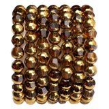 DADIFEN Glass Round Beads Yellow Octagon Faceted 8x7mm 42pcs Golden Edge Crystal Loose Beads for DIY Craft Jewelry Making