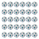 Fashewelry 30pcs Rhinestone Bubblegum Beads 20mm Football Disco Beads Sport Theme Resin Round Gumball Beads for Beadable Pen Lan