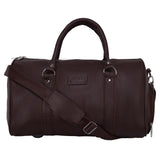 Leather World Duffle Bag For Travel With Shoe Pocket For Men And Women Made Of Textured Leatherette With Detachable Shoulder Str